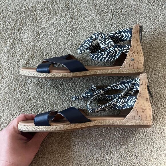 UGG Indina Cork Tie Ankle Sandals Size 9.5 - Picture 4 of 10